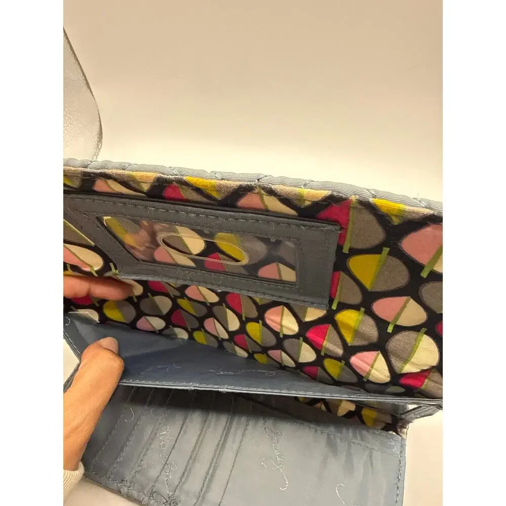 Vera Bradley Moon Drops Performance Twill Trifold Wallet Magnetic Closure